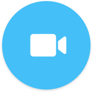Swipe Up To Accept (white video camera within blue circle)